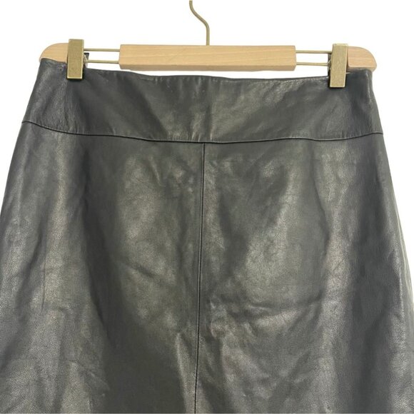 NEW Cache Size 8 Black Pencil Skirt Leather - Picture 2 of 6